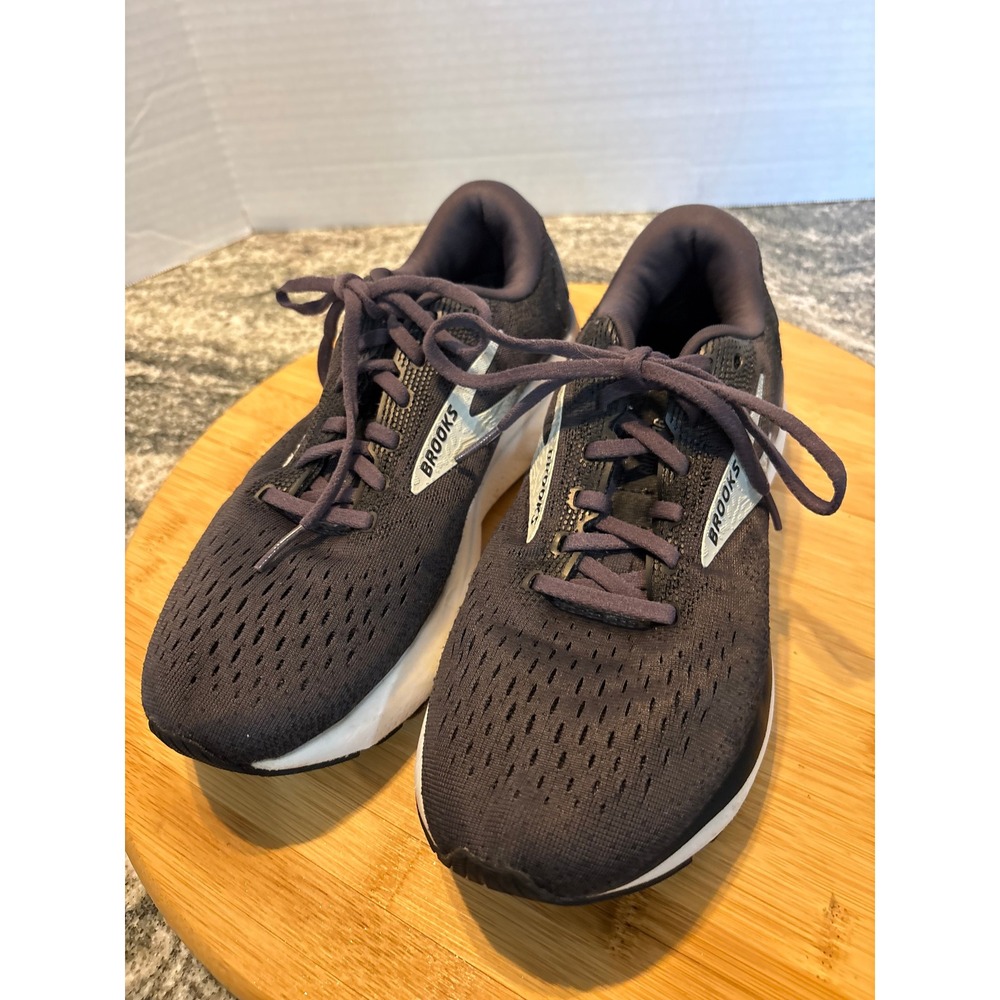 Brooks Ghost 14 Womens Running Shoes Black Grey Neutral Cushion Sneakers